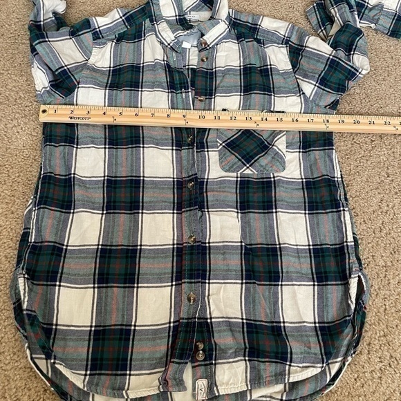 Vintage Women's American Eagle Boyfriend Fit Plaid Flannel Size Green‎ Small - Picture 2 of 7